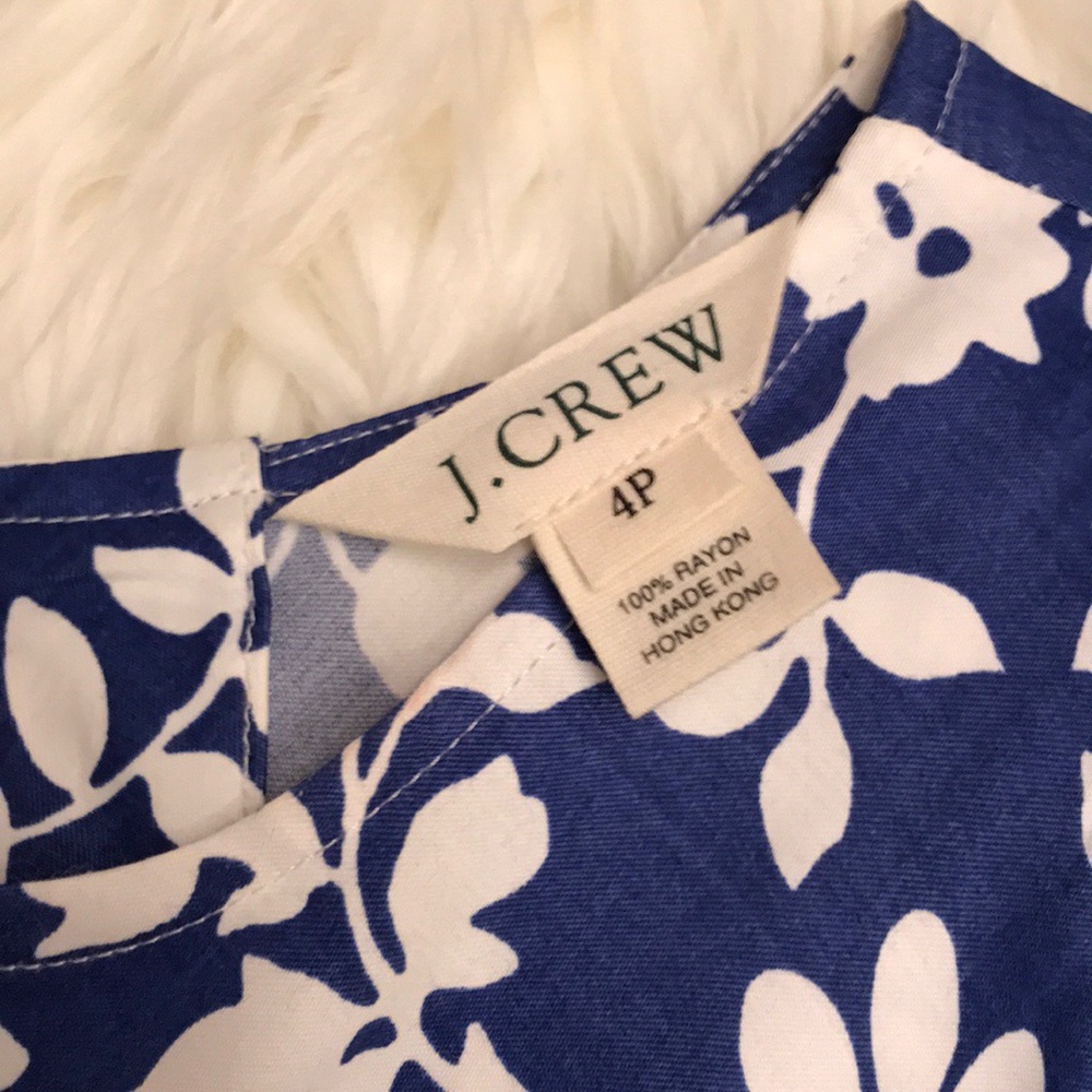 Vintage jcrew blue & white floral dress